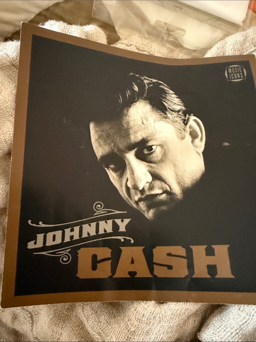 Johnny Cash Stamps  - Black and Brown Music Icon